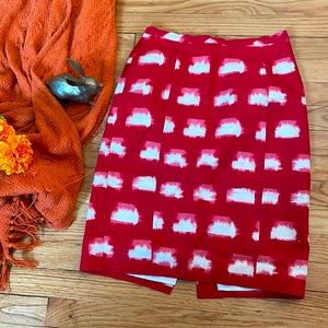 Corey Lynn Calter red and white print pencil skirt